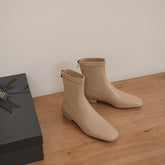 Indie Square Toe Nude Sock Ankle Boots Newgew
